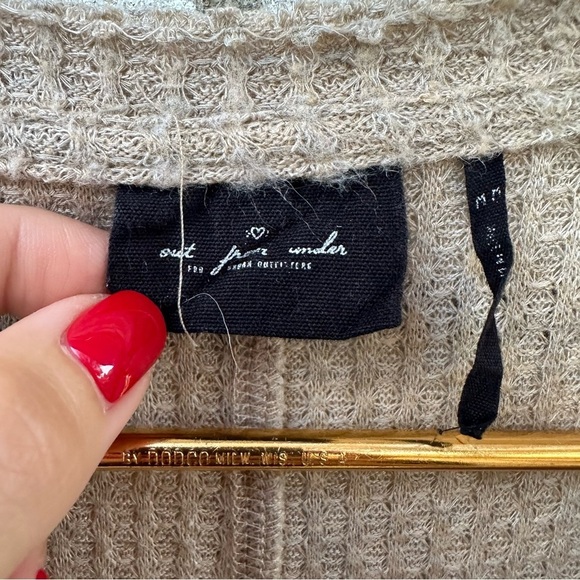 Urban Outfitters Out From Under Jojo Beige Waffle Knit Button Thermal Top M - Picture 8 of 14